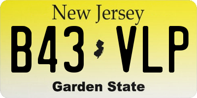 NJ license plate B43VLP