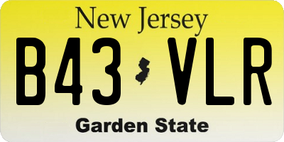 NJ license plate B43VLR