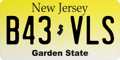 NJ license plate B43VLS
