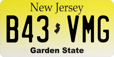 NJ license plate B43VMG