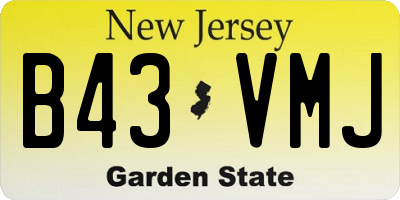 NJ license plate B43VMJ