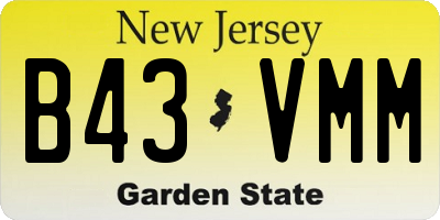 NJ license plate B43VMM