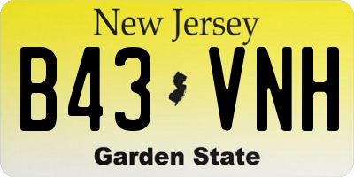 NJ license plate B43VNH