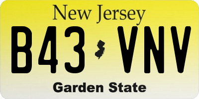 NJ license plate B43VNV
