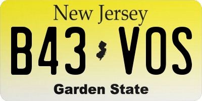 NJ license plate B43VOS