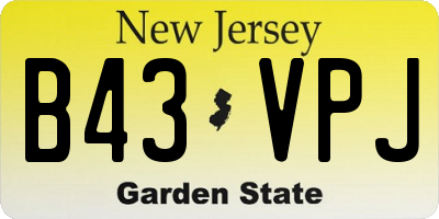 NJ license plate B43VPJ
