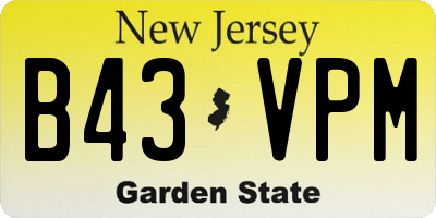 NJ license plate B43VPM