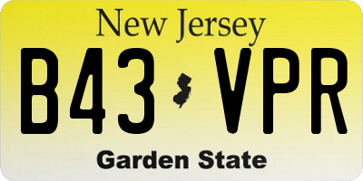 NJ license plate B43VPR