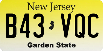 NJ license plate B43VQC