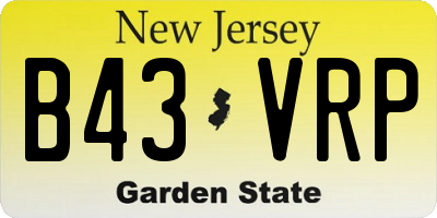 NJ license plate B43VRP