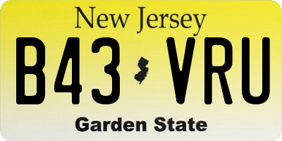 NJ license plate B43VRU