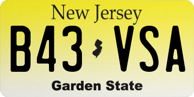 NJ license plate B43VSA