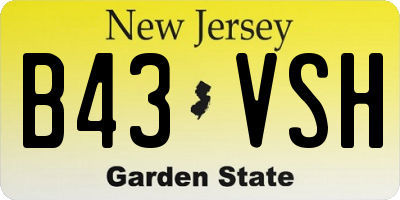 NJ license plate B43VSH