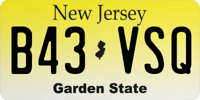 NJ license plate B43VSQ