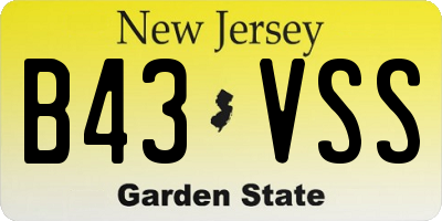 NJ license plate B43VSS