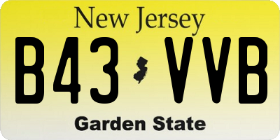 NJ license plate B43VVB