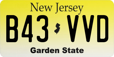 NJ license plate B43VVD