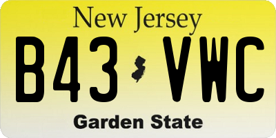 NJ license plate B43VWC