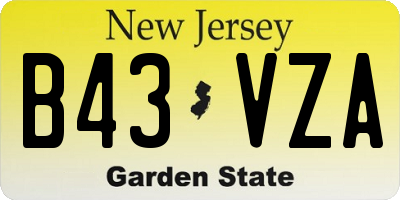 NJ license plate B43VZA