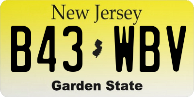NJ license plate B43WBV