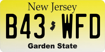 NJ license plate B43WFD