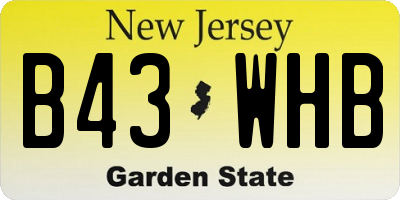 NJ license plate B43WHB