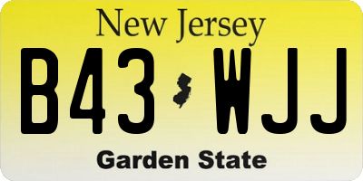 NJ license plate B43WJJ