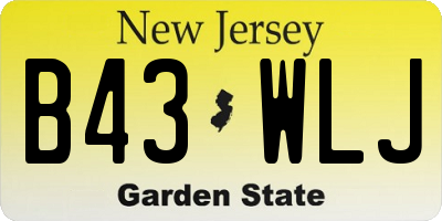 NJ license plate B43WLJ