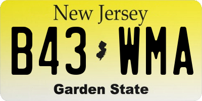 NJ license plate B43WMA