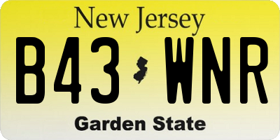 NJ license plate B43WNR