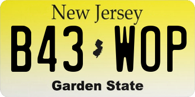 NJ license plate B43WOP