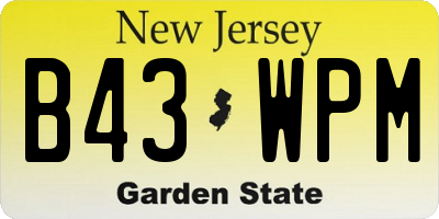 NJ license plate B43WPM