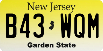 NJ license plate B43WQM