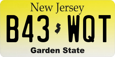 NJ license plate B43WQT