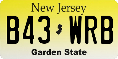 NJ license plate B43WRB