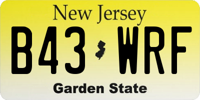 NJ license plate B43WRF