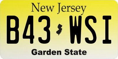 NJ license plate B43WSI