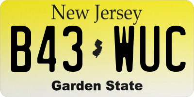 NJ license plate B43WUC