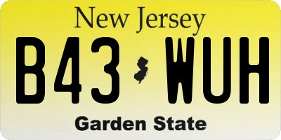 NJ license plate B43WUH