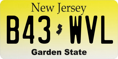 NJ license plate B43WVL