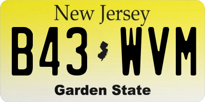 NJ license plate B43WVM