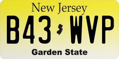 NJ license plate B43WVP