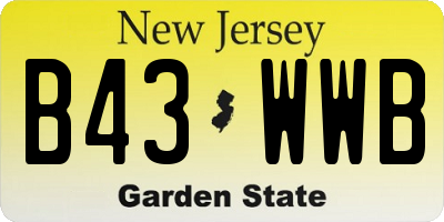 NJ license plate B43WWB