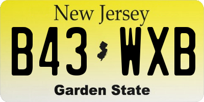 NJ license plate B43WXB