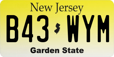NJ license plate B43WYM