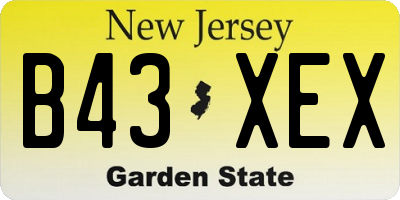 NJ license plate B43XEX