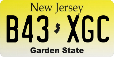 NJ license plate B43XGC