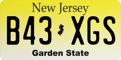 NJ license plate B43XGS