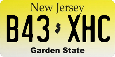 NJ license plate B43XHC