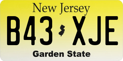 NJ license plate B43XJE